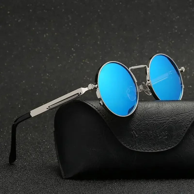 Vintage Men Sunglasses Women Retro Punk Round Metal Frame Colorful Lens Sun Glasses Fashion Eyewear Gafas sol mujer