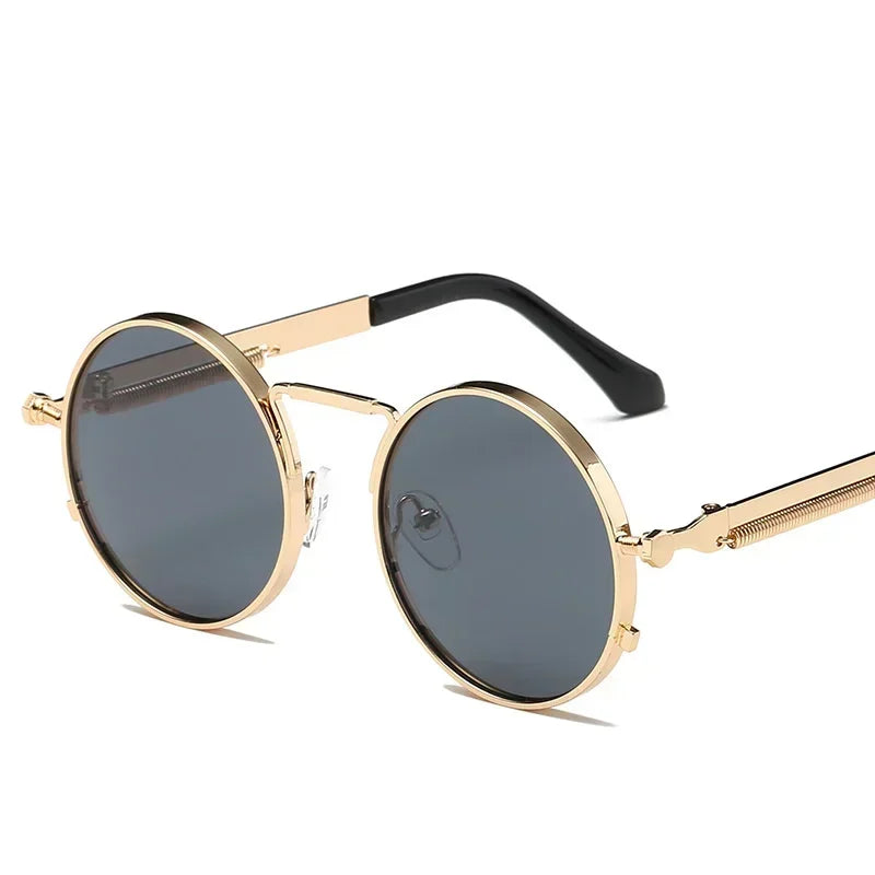 Vintage Men Sunglasses Women Retro Punk Round Metal Frame Colorful Lens Sun Glasses Fashion Eyewear Gafas sol mujer
