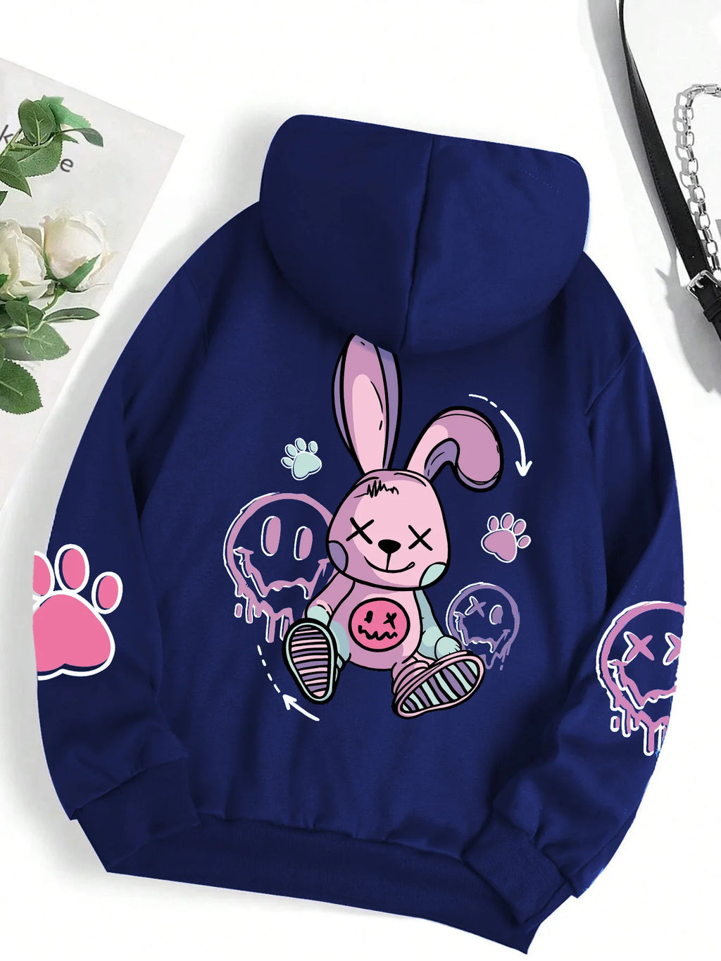 Women Hoodies Hip Hop Street Casual Printed Female Hoodies Oversize Fashion Loose 2025 Sweatshirts Autumn Warm Fleece Clothing