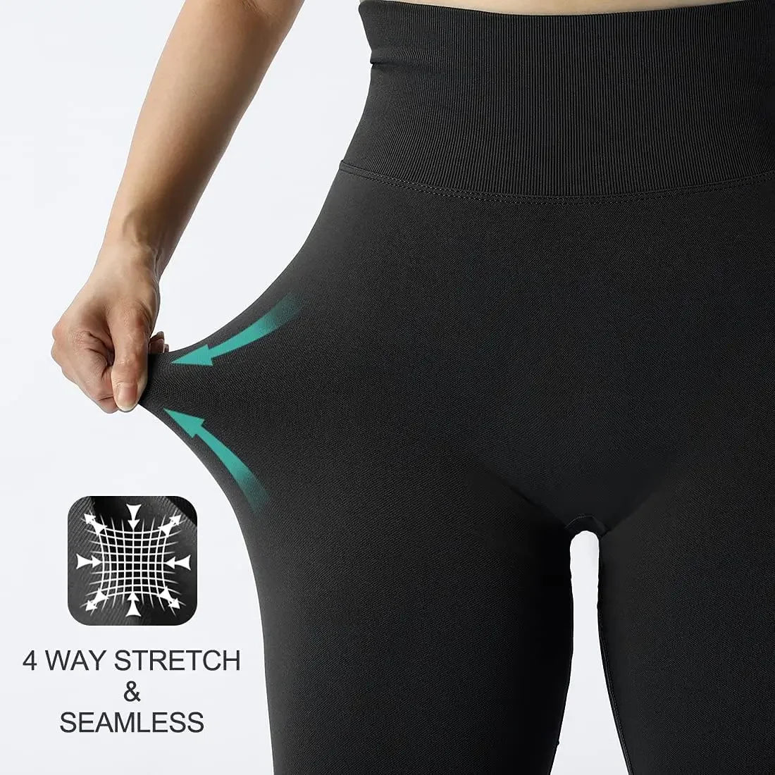 Knitted Seamless Fitness Leggings GYM Pants Women High Waist Push Up Leggings  Tight Peach Buttocks