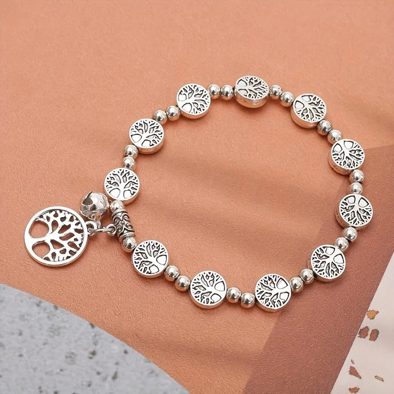 Vintage Bracelet for Women Stunning Tree of Life Link Bracelet Couples Elegant Birthday Party Gift Handcrafted Jewelry
