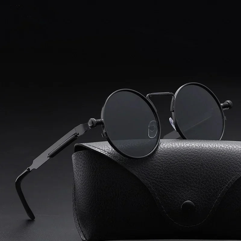 Vintage Men Sunglasses Women Retro Punk Round Metal Frame Colorful Lens Sun Glasses Fashion Eyewear Gafas sol mujer
