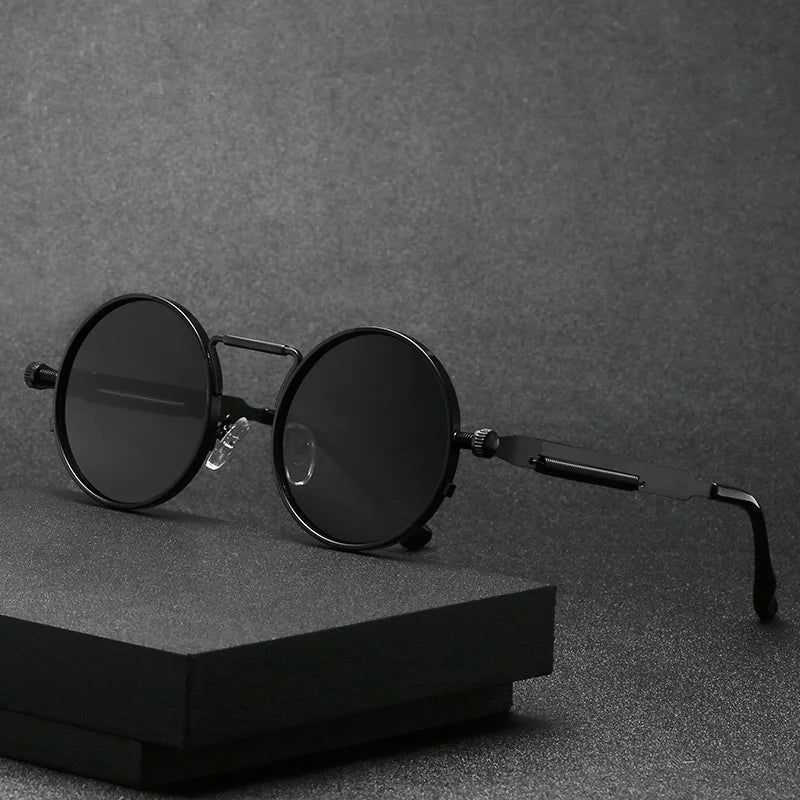 Vintage Men Sunglasses Women Retro Punk Round Metal Frame Colorful Lens Sun Glasses Fashion Eyewear Gafas sol mujer