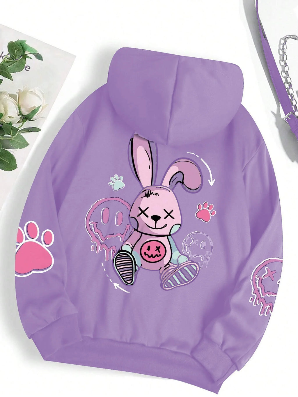 Women Hoodies Hip Hop Street Casual Printed Female Hoodies Oversize Fashion Loose 2025 Sweatshirts Autumn Warm Fleece Clothing