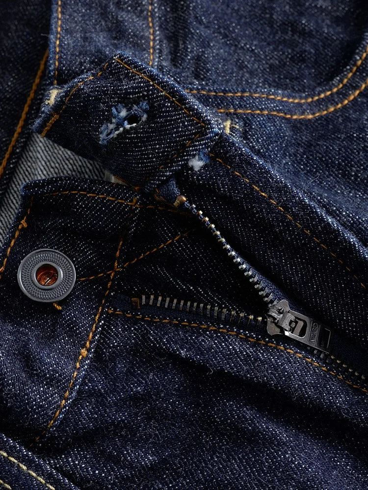 16oz Heavyweight Red Selvedge Denim Jeans for Men High Quality Loose Straight Pants One Wash Autumn Casual 100% Cotton Y2K